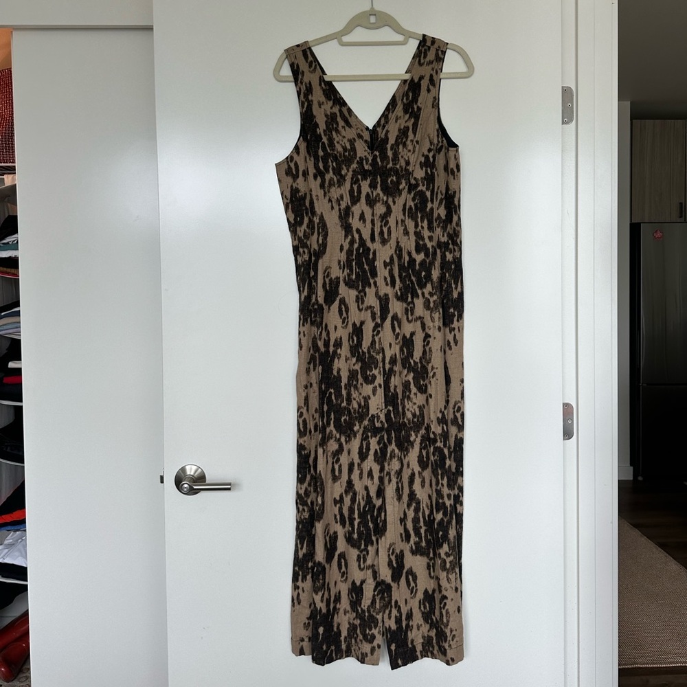 Banana Republic Black and Tan Sheath Maxi Dress